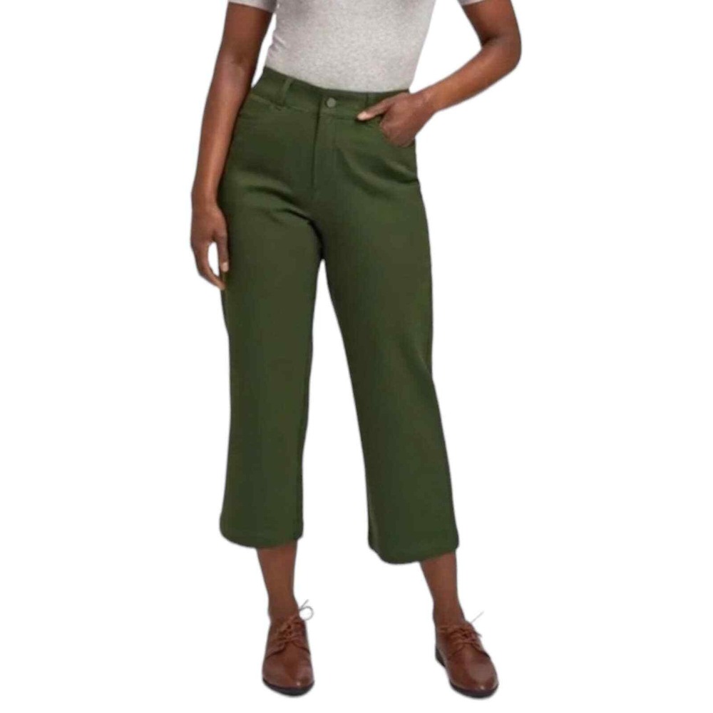 Universal Standard Green Wide Leg Pants Straight Womens 6 Medium Chino Twill